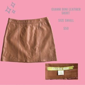 Gianni Bini Brown Leather Skirt (size small)